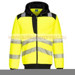 Portwest PW3 Hi-Vis zippzáras kapucnis pulóver